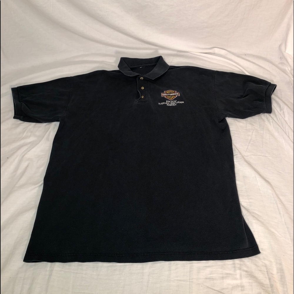 VINTAGE Harley Davidson Hawaii SS Polo Shirt Large - Picture 1 of 5